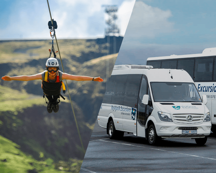 Mega Zipline Superman Ride with transfer from Reykjavik