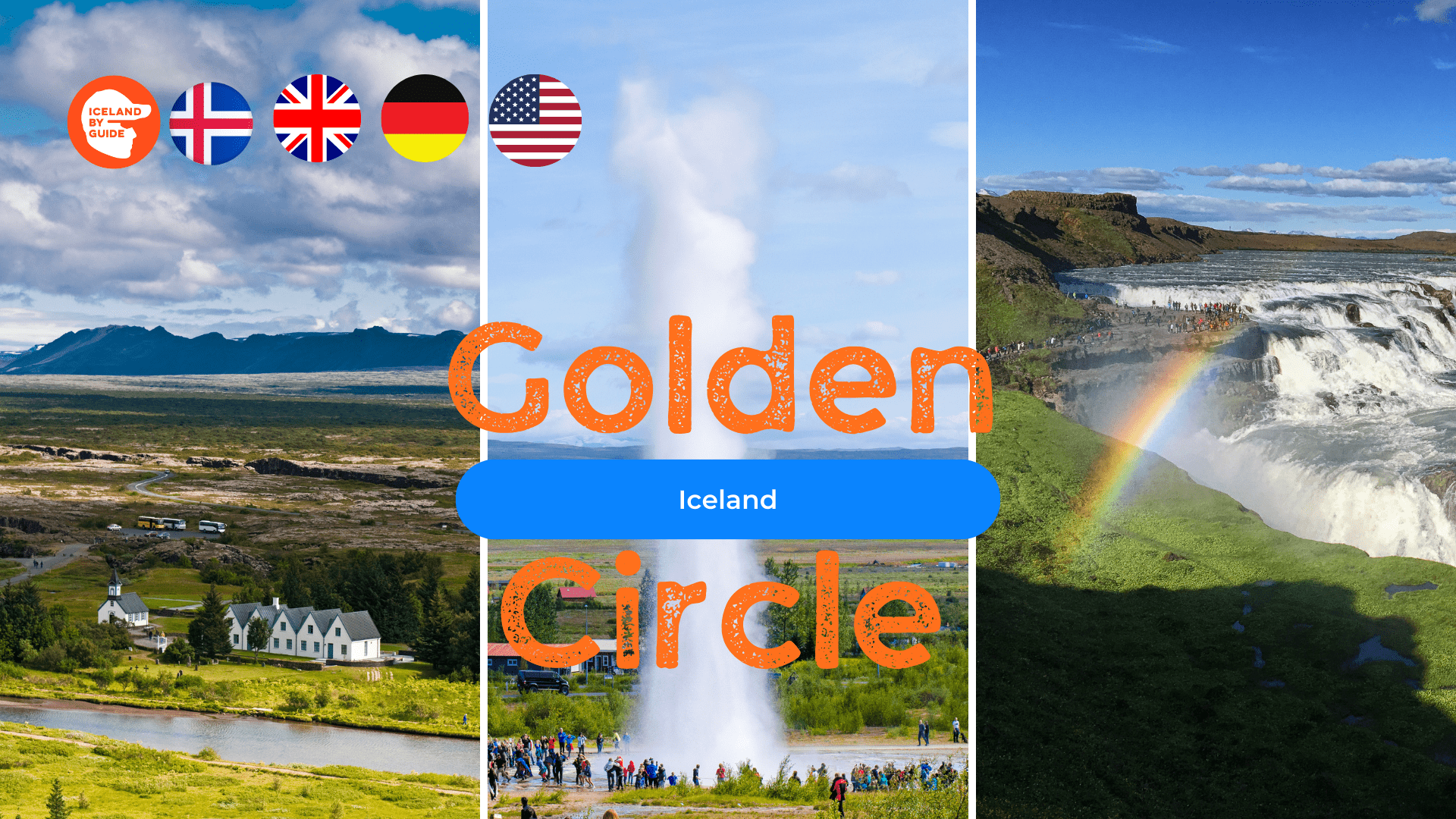 Iceland Golden Circle; Geysers and Blue Waterfalls